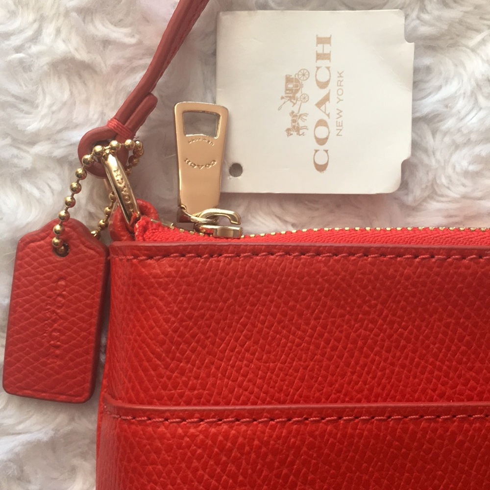 Coach Wristlet in Burnt Orange - Picture 3 of 8